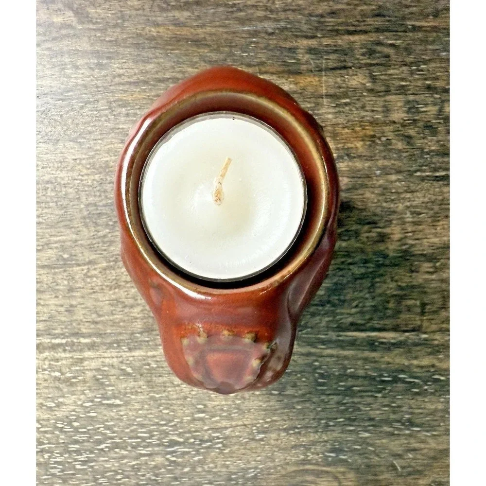 PartyLite Elephant Tealight Candle Holder Ceramic Safari Decor 1990s Brown - Picture 11 of 14